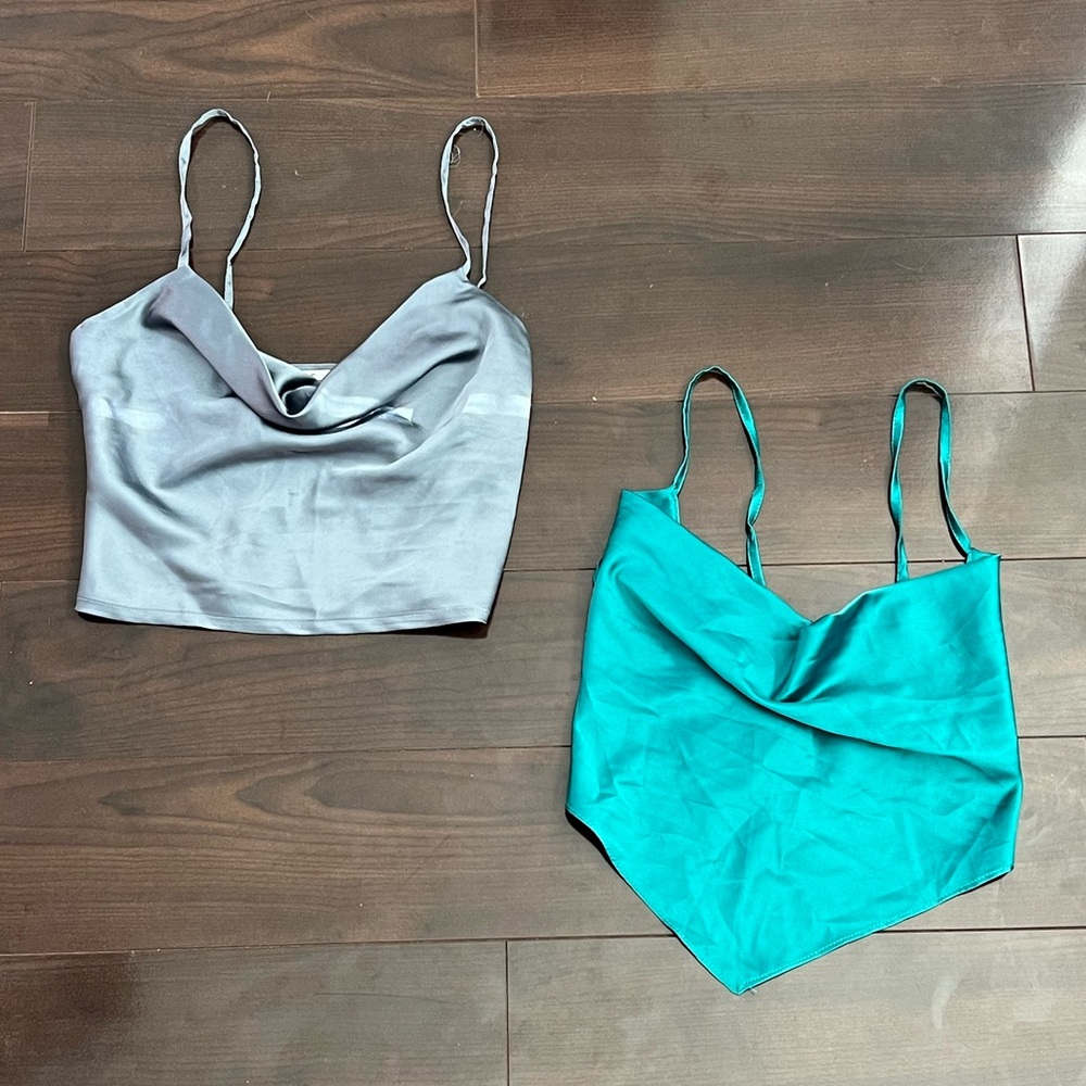 Elegant Satin Cowl Tops